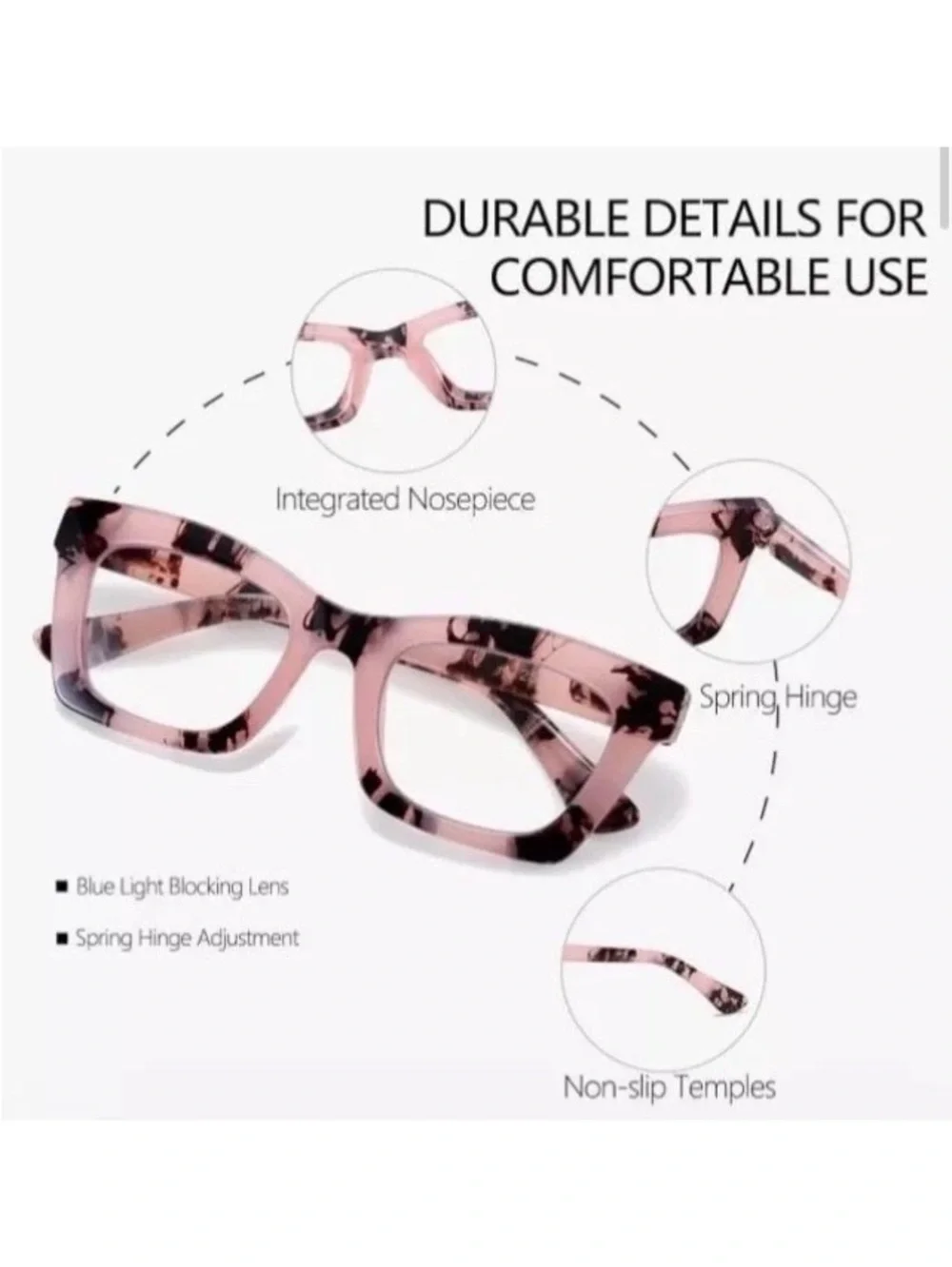 3 Pr. Oversized Pink, Clear Black 2.0 Women’s Reading Glasses Square Readers New